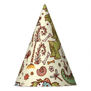 Cute Cartoon Dinosaur Vintage Pattern Party Hat