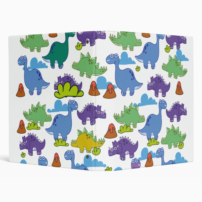 Cute Cartoon Dinosaurs Binder (Background)