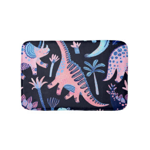 Cute cartoon dinosaurs pattern. bath mat