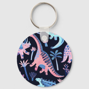 Cute cartoon dinosaurs pattern. keychain