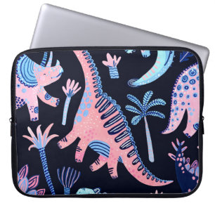 Cute cartoon dinosaurs pattern. laptop sleeve