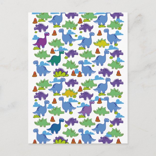 Cute Cartoon Dinosaurs Postcard (Front)