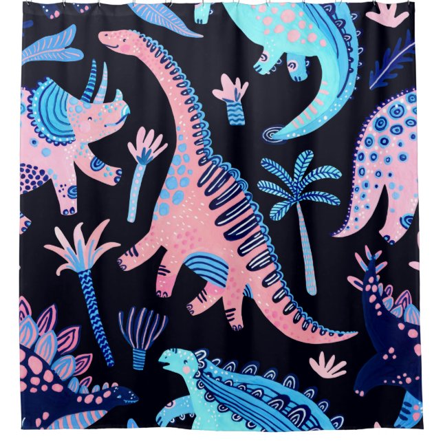 Cute cartoon dinosaurs seamless pattern in scandin (Front)