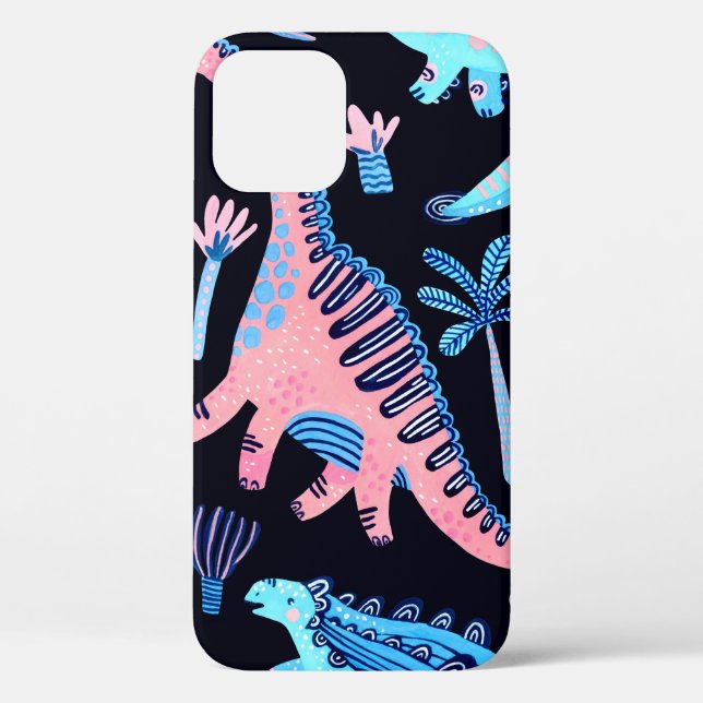 Cute cartoon dinosaurs seamless pattern in scandin Case-Mate iPhone case (Back)