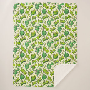 Cute cartoon dinosaurs sherpa blanket