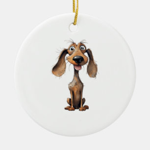 Cute Cartoon Dog Breed Art Collection Ceramic Ornament