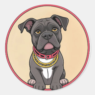 Cute Cartoon Dog Classic Round Sticker