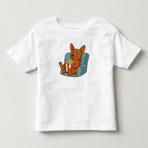 Cute Cartoon Dog Eating Popcorn Kids' T-Shirt