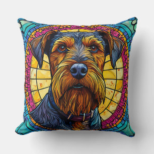 🐶 Cute Cartoon Dog Glow ❄️ Playful Pet Lover Throw Pillow