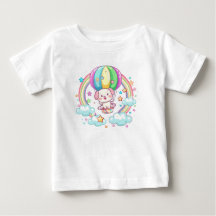 Cute Cartoon Dog Hot Air Balloon Baby T-Shirt