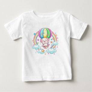 Cute Cartoon Dog Hot Air Balloon Baby T-Shirt