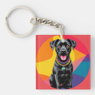 Cute Cartoon Dog Illustration Keychain