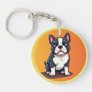 Cute Cartoon Dog Illustration Keychain