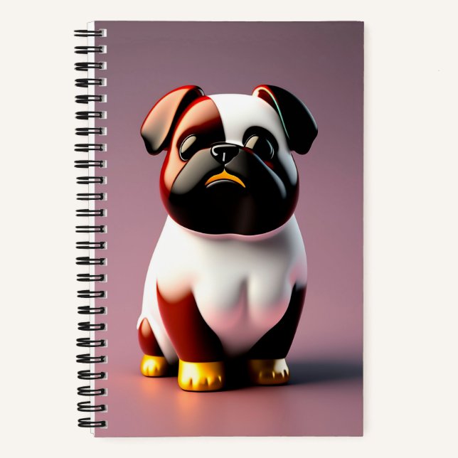 Cute Cartoon Dog Notebook (Front)