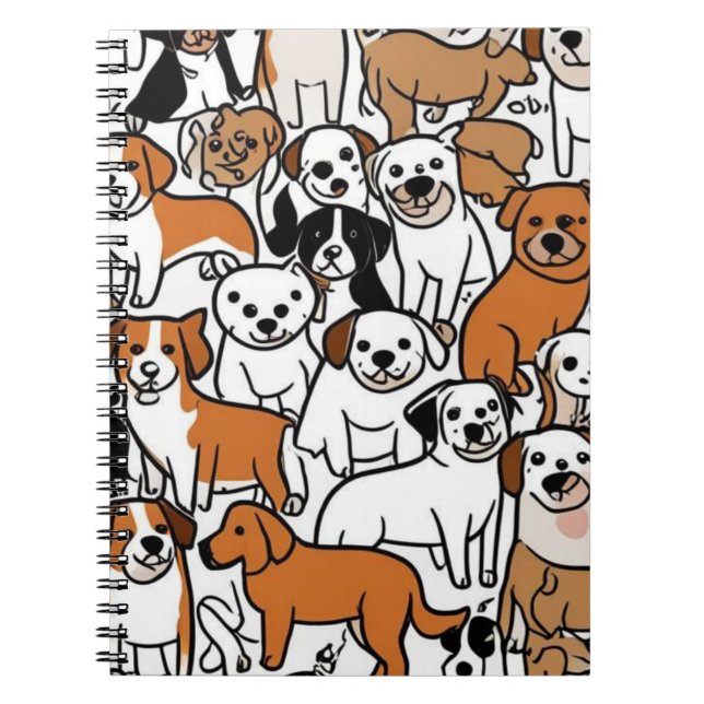 Cute Cartoon Dog Pattern Notebook (Front)