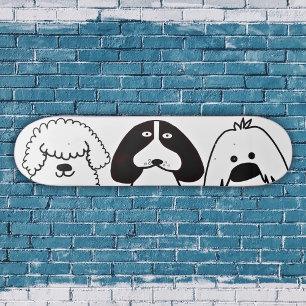 Cute Cartoon Dog Playful Pet Design Skateboard