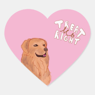 Cute Cartoon Dog Quote  Heart Sticker