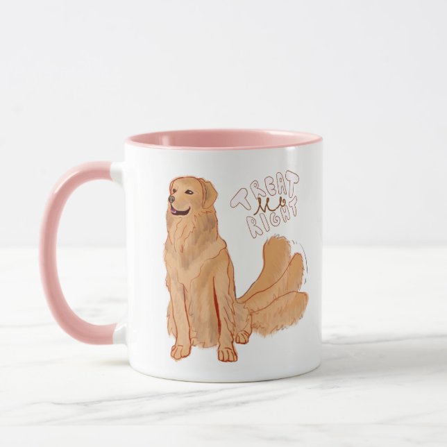Cute Cartoon Dog Quote  Mug (Left)
