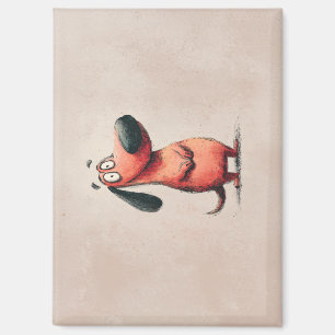 Cute Cartoon Dog Sketch Illustration Magnet