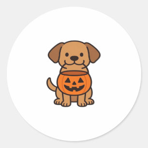 Cute Cartoon Dog Trick-or-Treating Classic T-Shirt Classic Round Sticker