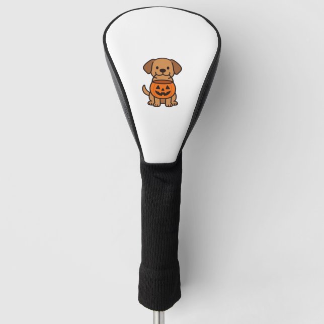 Cute Cartoon Dog Trick-or-Treating Classic T-Shirt Golf Head Cover (Front)