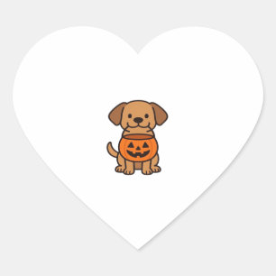 Cute Cartoon Dog Trick-or-Treating Classic T-Shirt Heart Sticker