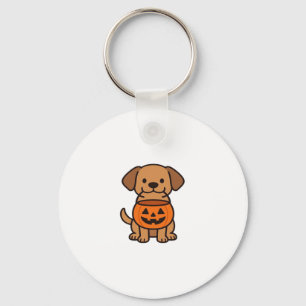 Cute Cartoon Dog Trick-or-Treating Classic T-Shirt Keychain