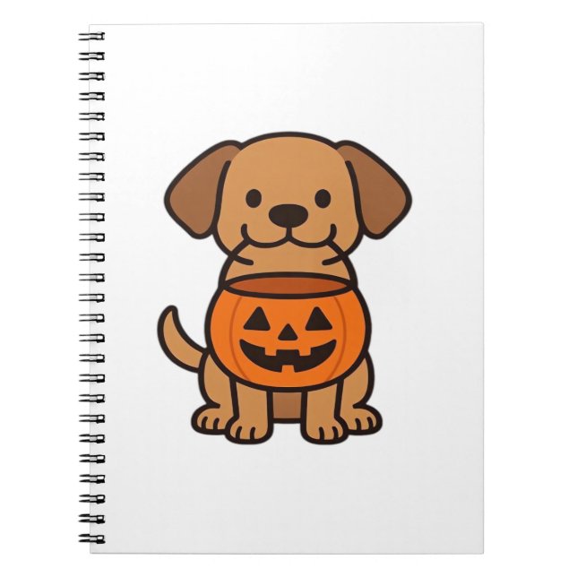 Cute Cartoon Dog Trick-or-Treating Classic T-Shirt Notebook (Front)