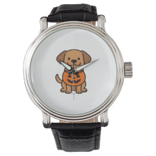 Cute Cartoon Dog Trick-or-Treating Classic T-Shirt Watch