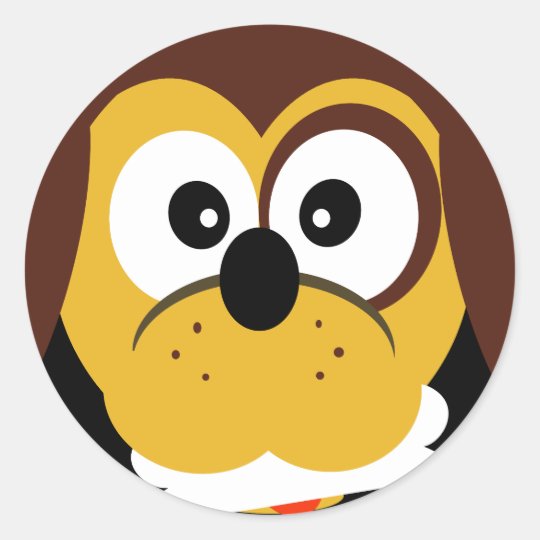 Cute Cartoon Dog With Bone Kids Stickers