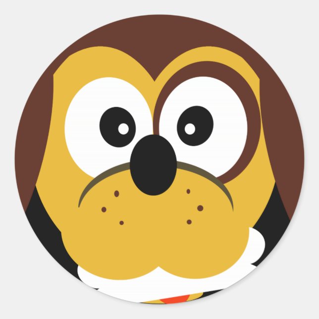 Cute Cartoon Dog With Bone Kids  Stickers (Front)