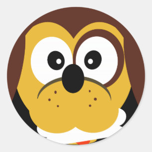 Cute Cartoon Dog With Bone Kids Stickers