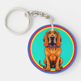 Cute Cartoon Dog with Collar Keychain