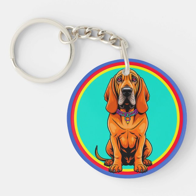 Cute Cartoon Dog with Collar Keychain (Front)