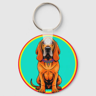 Cute Cartoon Dog with Collar Keychain