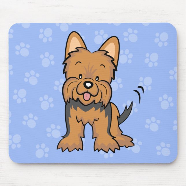 Cute Cartoon Dog Yorkie Mousepad (Front)