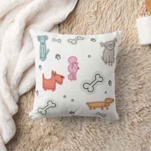 Cute cartoon dogs baby throw pillow