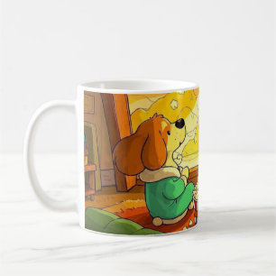 Cute cartoon dogs popcorn and movie coffee mug