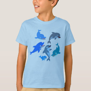 Cute Cartoon Dolphin Pod Children T-Shirt