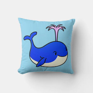 Cute cartoon dolphin throw pillow
