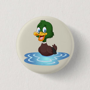 Cute Cartoon Duck 1 Inch Round Button