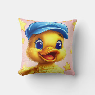 Cute cartoon duck throw pillow