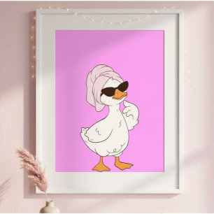 Cute Cartoon Duck Wall Art   Adorable Duck 