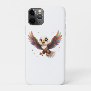 Cute Cartoon Eagle Flying – Friendly Vector Art iPhone 11 Pro Case