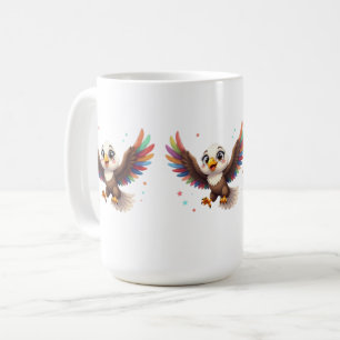 Cute Cartoon Eagle Flying – Friendly Vector Art Coffee Mug