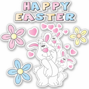 Cute Cartoon Easter Bunnies