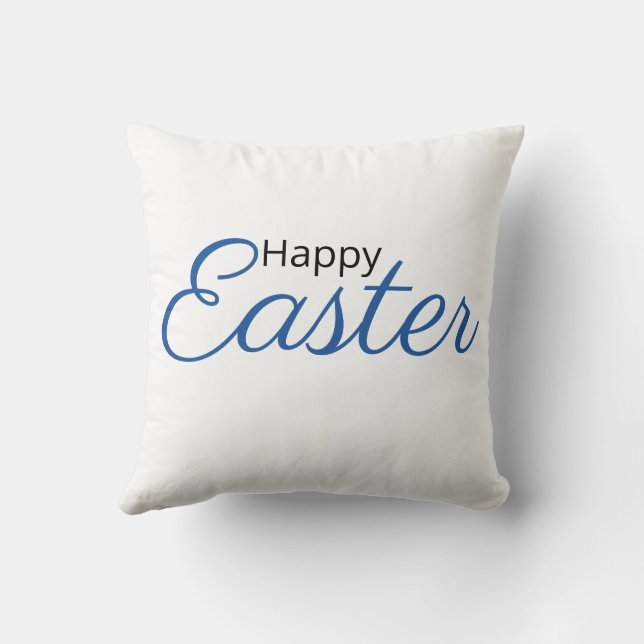 Cute cartoon Easter bunny. Throw Pillow (Back)