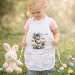 Cute Cartoon Easter Egg Illustration Kids Apron<br><div class="desc">Cute Cartoon Easter Egg Illustration | Whimsical Spring Design Kids' Apron A soft, storybook‑style Easter illustration featuring a sweet cartoon Easter egg nestled among gentle spring florals. The design captures a tender, whimsical moment with pastel tones, delicate greenery, and a cozy seasonal charm that feels perfect for Easter celebrations. Its...</div>