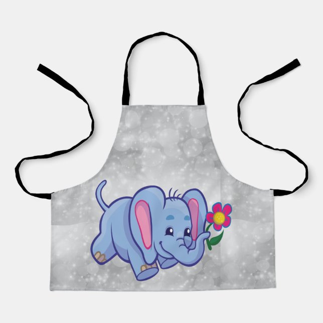 Cute cartoon elephant apron (Front)