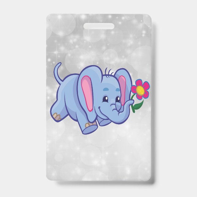 Cute cartoon elephant badge (Front)